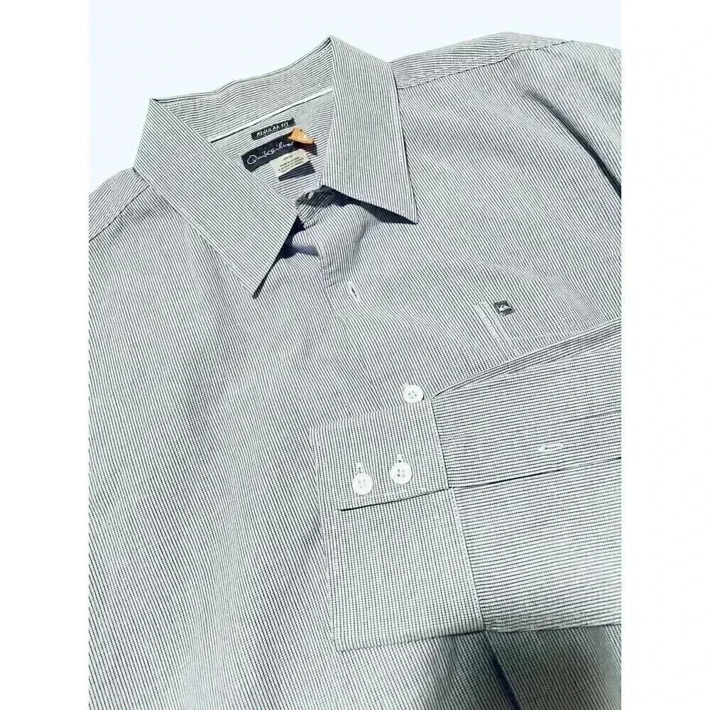 Quiksilver Button Up Shirt Size Large Long Sleeve Blue Collared Surf Preppy